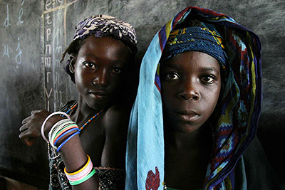 Young girls African origin banner