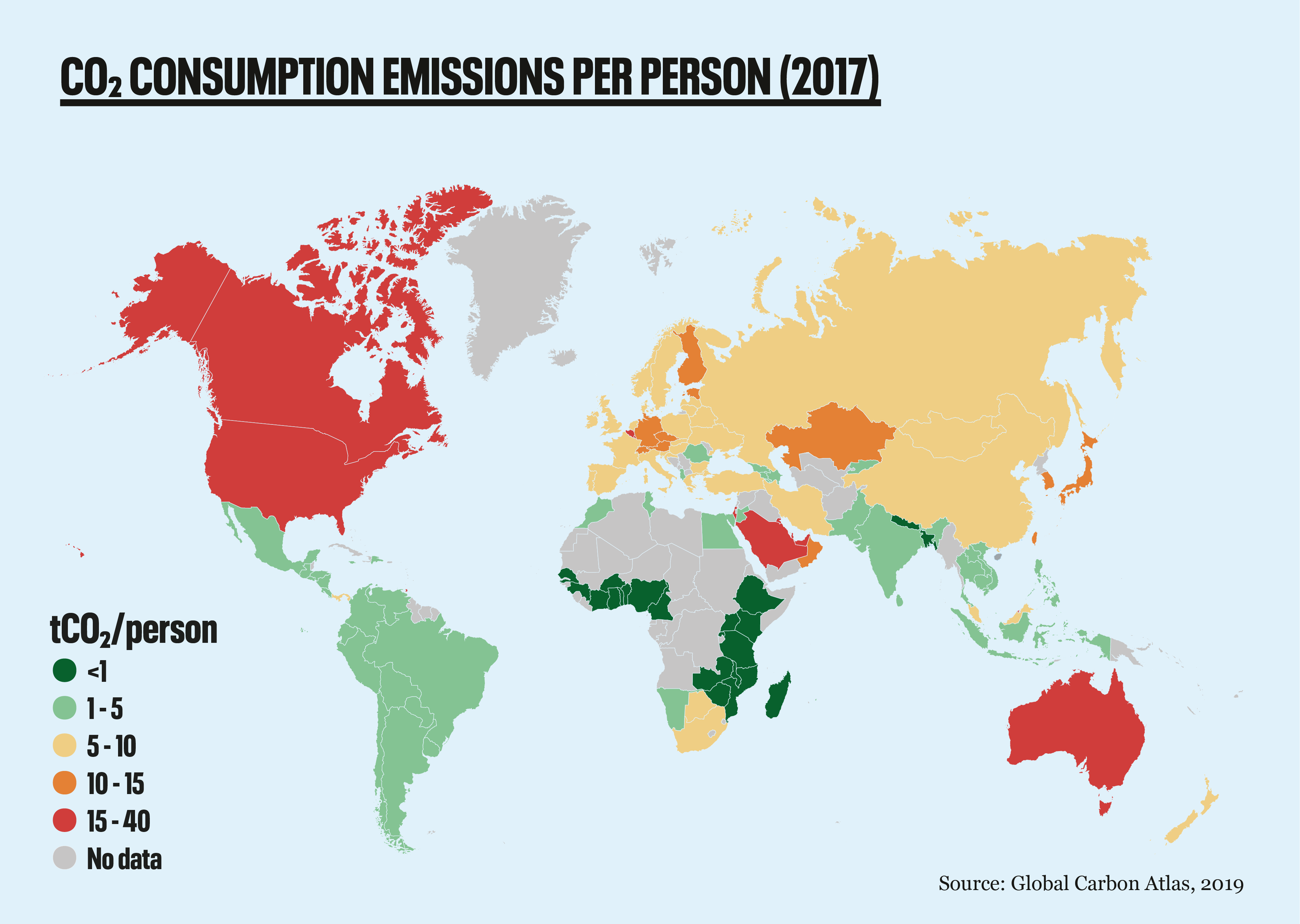 Map of CO2 emissions per person