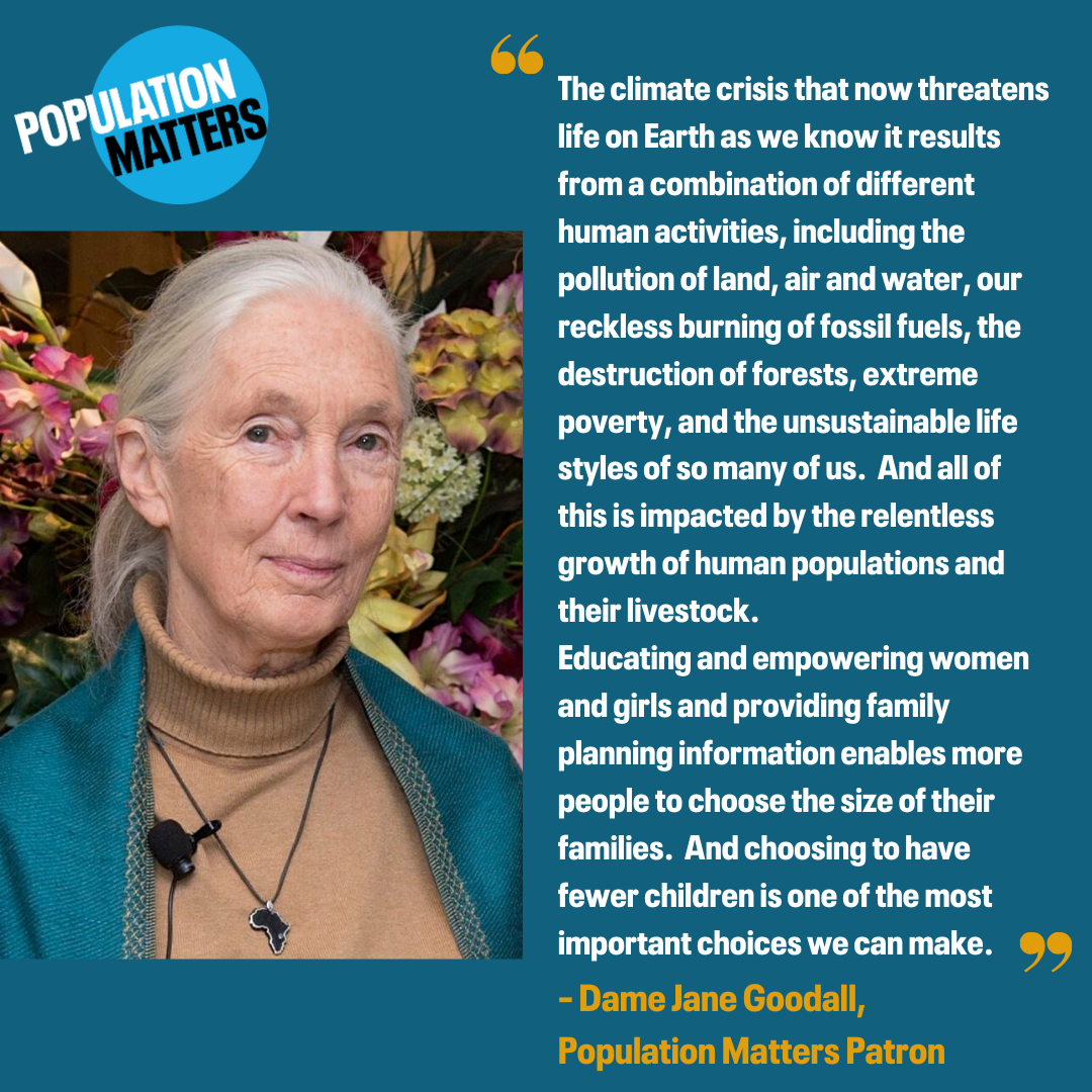 Jane Goodall on family size and climate change