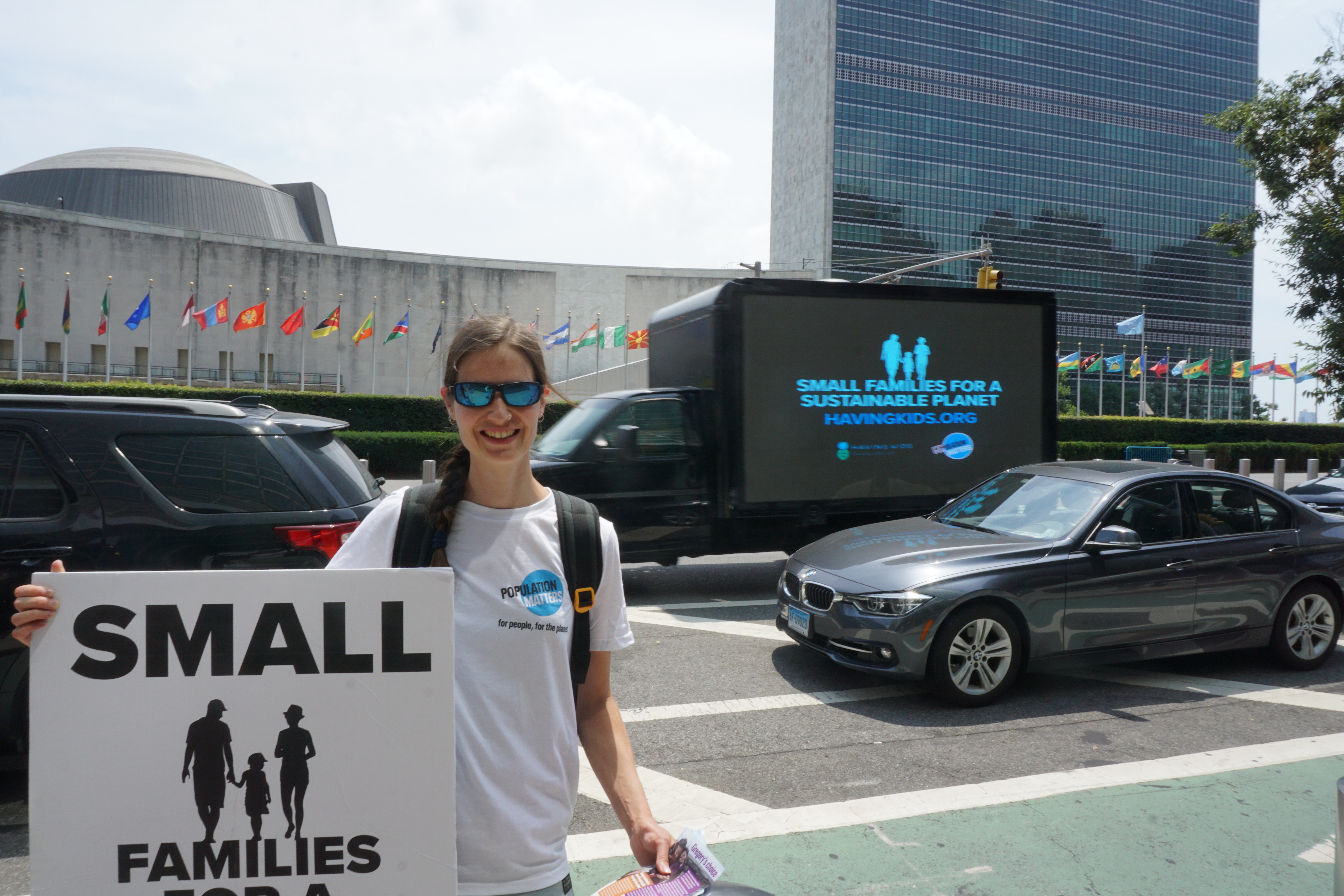 Population Matters' Olivia at UN HQ on World Population Day 2019