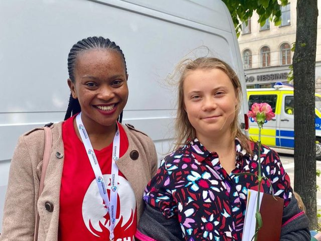 Joan with Greta Thunberg in Stockholm