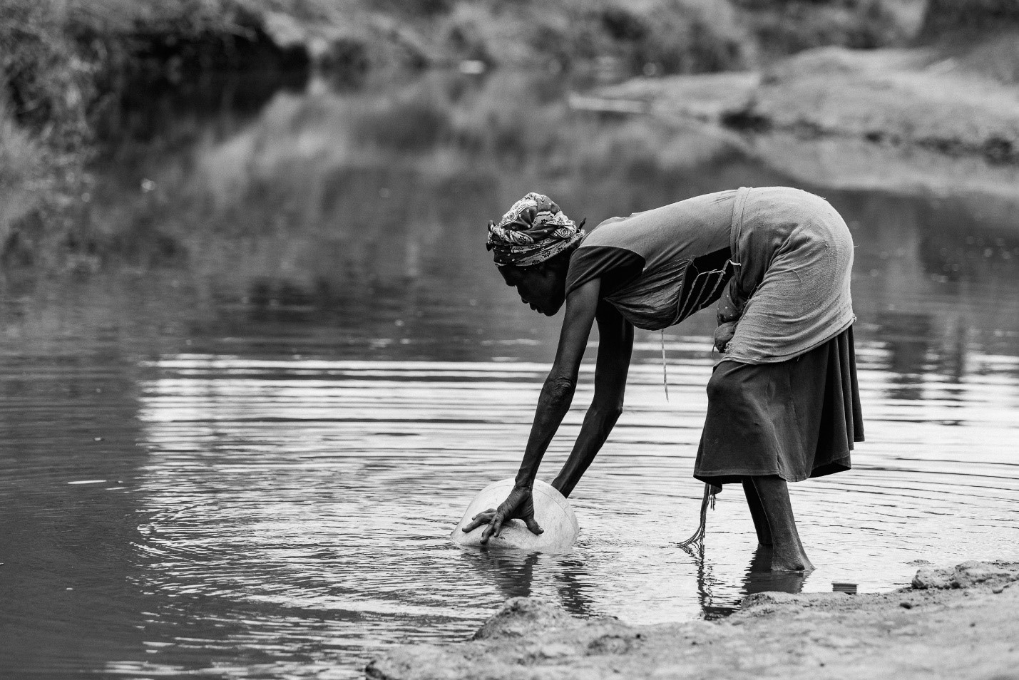 Woman fetching water