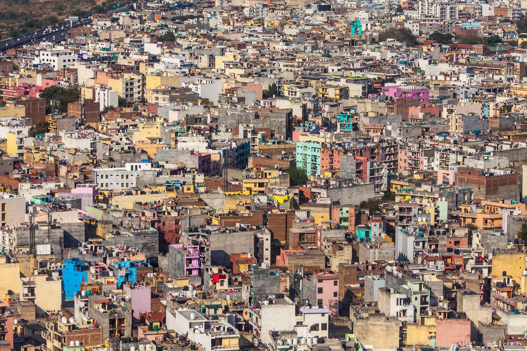 Densely packed buildings