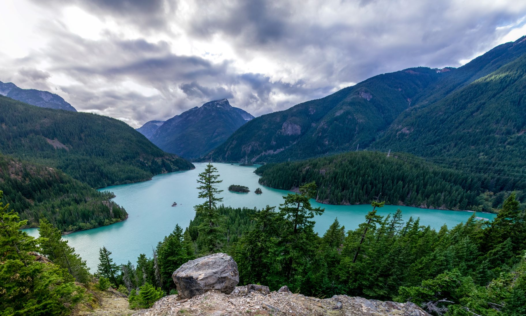 Mountains and lake